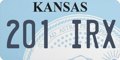 KS license plate 201IRX