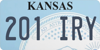 KS license plate 201IRY