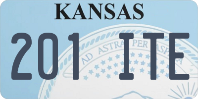 KS license plate 201ITE