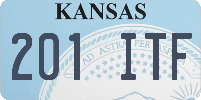 KS license plate 201ITF
