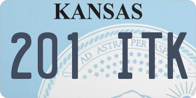 KS license plate 201ITK