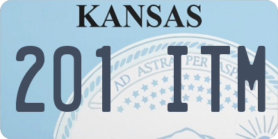 KS license plate 201ITM