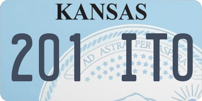 KS license plate 201ITO
