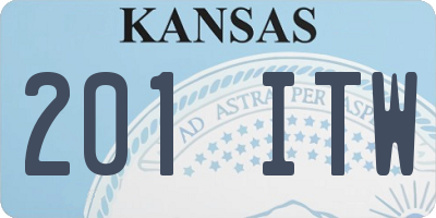 KS license plate 201ITW