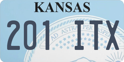 KS license plate 201ITX