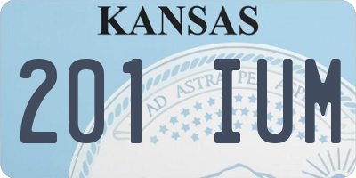 KS license plate 201IUM