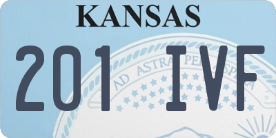 KS license plate 201IVF