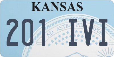 KS license plate 201IVI