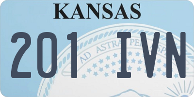 KS license plate 201IVN