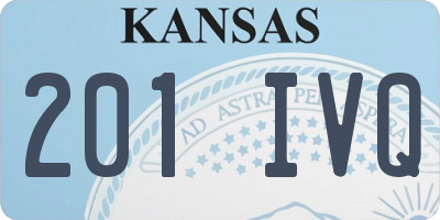 KS license plate 201IVQ