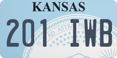 KS license plate 201IWB