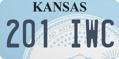 KS license plate 201IWC