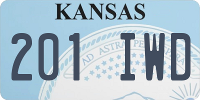 KS license plate 201IWD