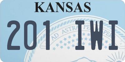 KS license plate 201IWI