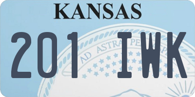 KS license plate 201IWK