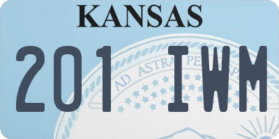 KS license plate 201IWM