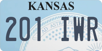 KS license plate 201IWR