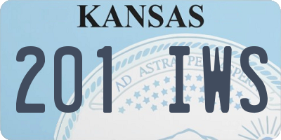 KS license plate 201IWS