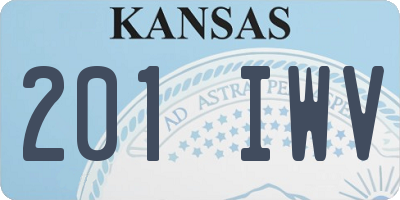 KS license plate 201IWV