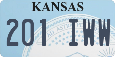 KS license plate 201IWW