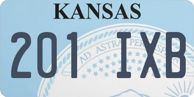 KS license plate 201IXB