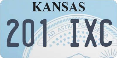 KS license plate 201IXC