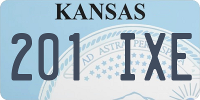 KS license plate 201IXE