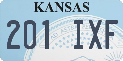 KS license plate 201IXF