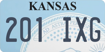 KS license plate 201IXG