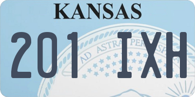 KS license plate 201IXH