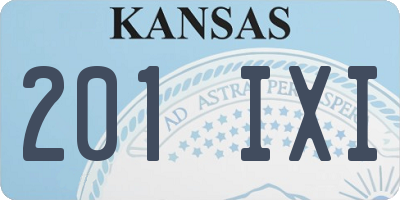 KS license plate 201IXI