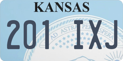 KS license plate 201IXJ