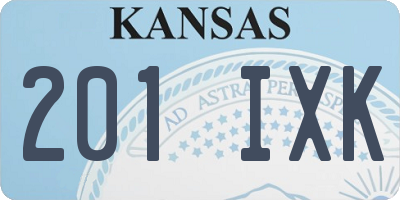 KS license plate 201IXK