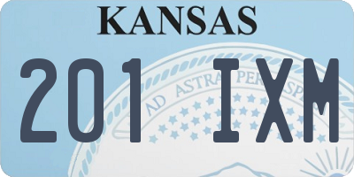 KS license plate 201IXM