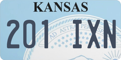 KS license plate 201IXN