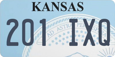 KS license plate 201IXQ
