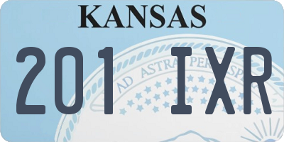 KS license plate 201IXR