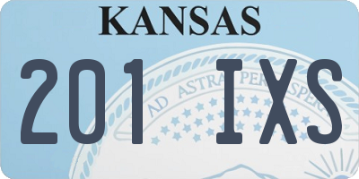 KS license plate 201IXS