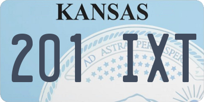 KS license plate 201IXT