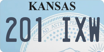 KS license plate 201IXW