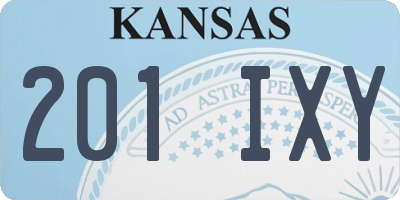 KS license plate 201IXY