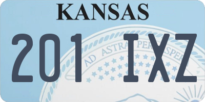 KS license plate 201IXZ