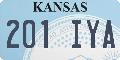 KS license plate 201IYA