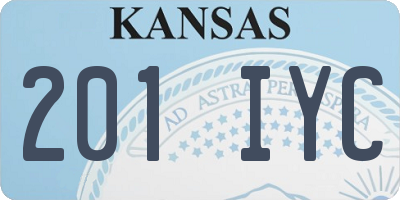 KS license plate 201IYC
