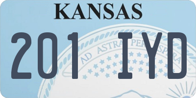 KS license plate 201IYD