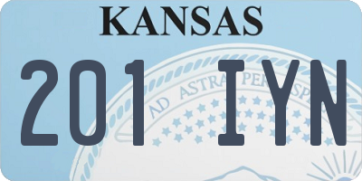 KS license plate 201IYN