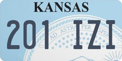 KS license plate 201IZI