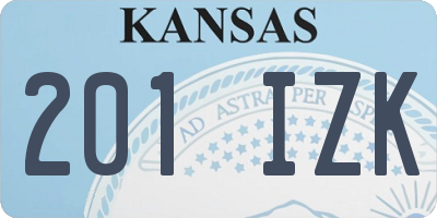 KS license plate 201IZK