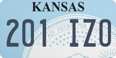 KS license plate 201IZO