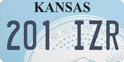 KS license plate 201IZR